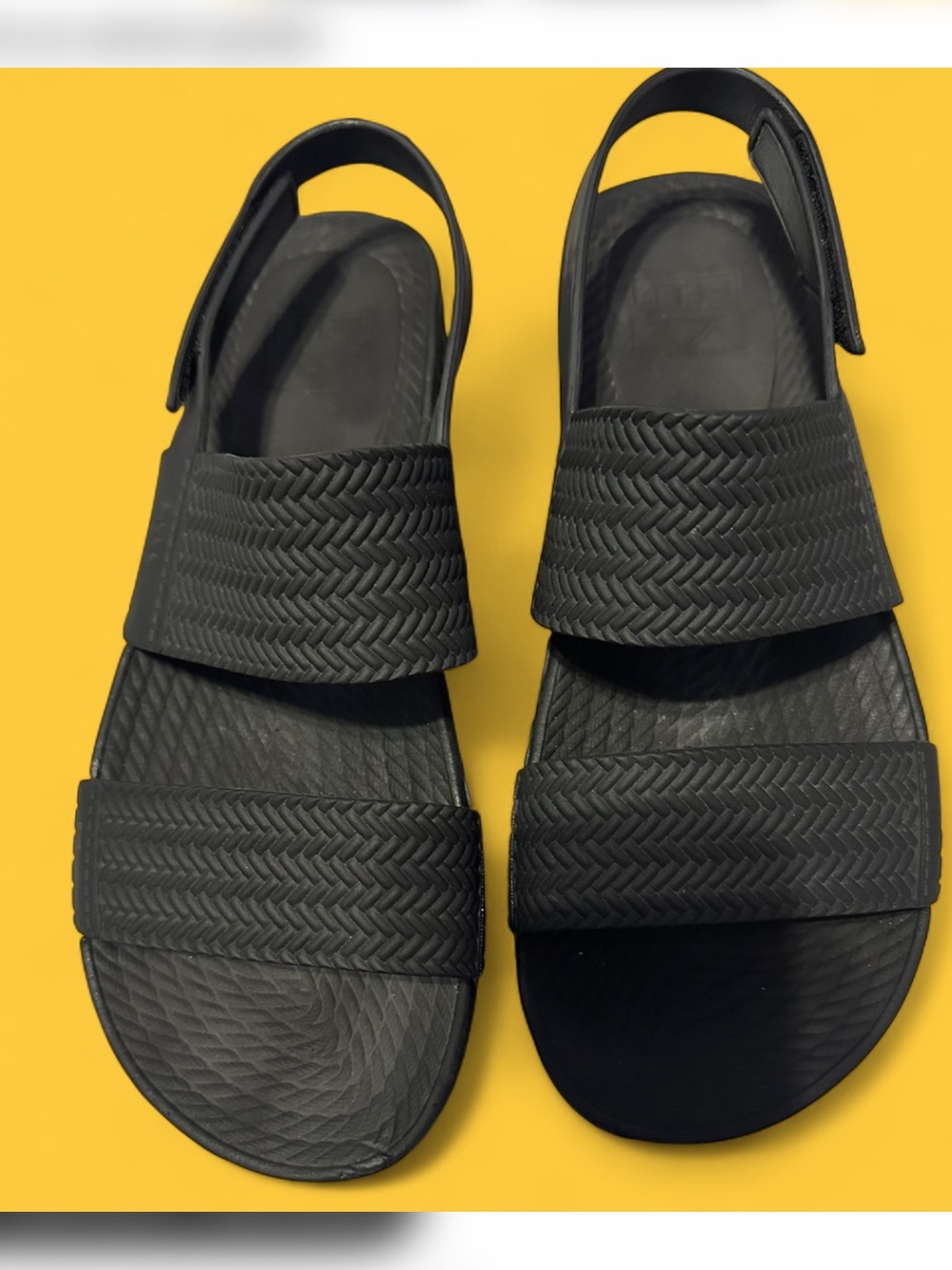 Reef Black Double-Strap Slingback Sandals